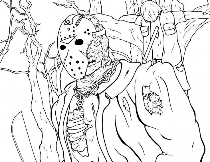 Jason coloring pages friday the th activity shelter monster coloring pages coloring book art cartoon coloring pages