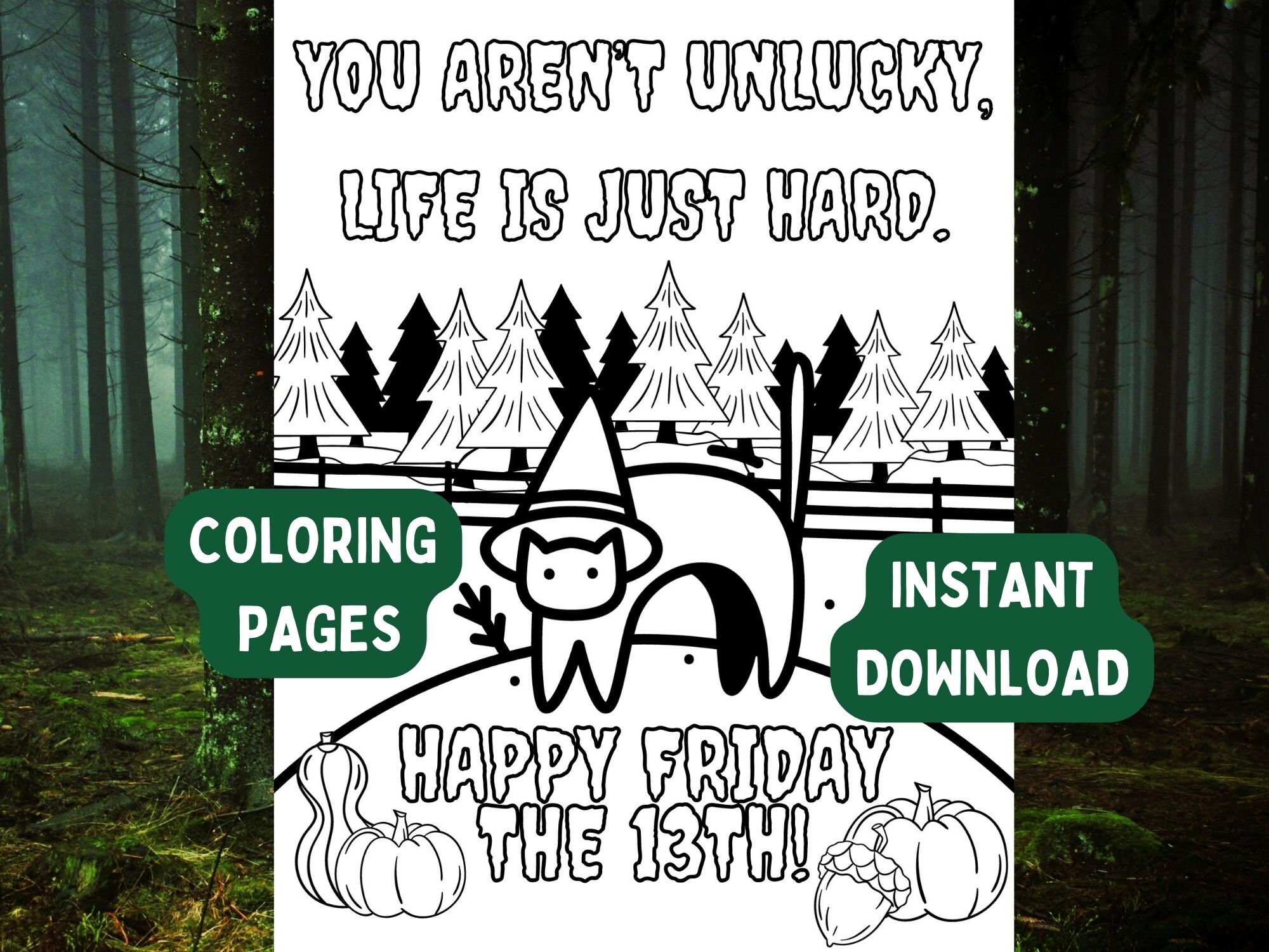 Friday the th coloring pages instant download