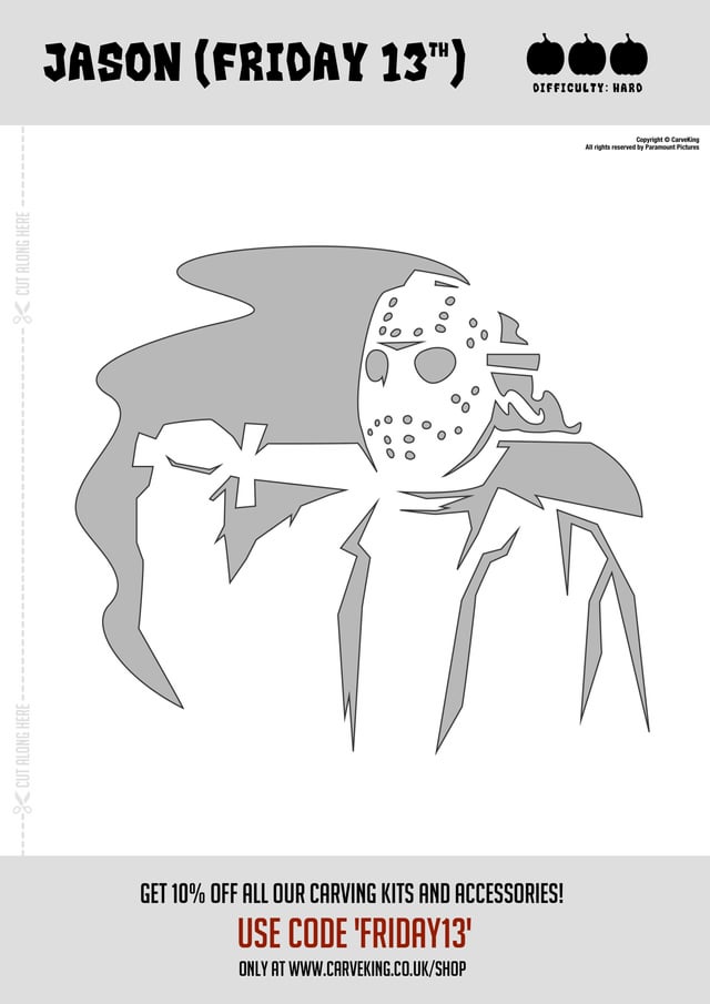 Friday the th jason pumpkin stencil