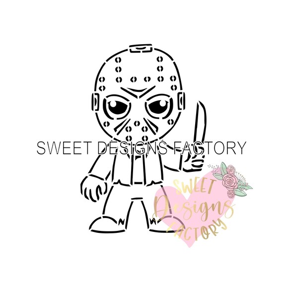 Halloween horror movie character pyo cookie stencil matching cookie cutter available h