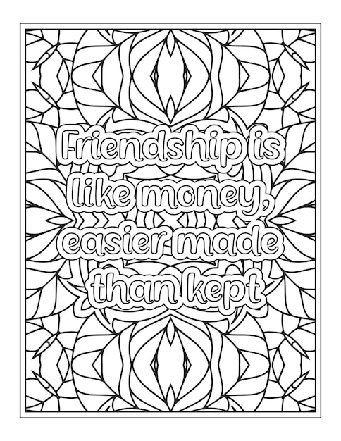 Premium vector best friend quotes coloring page kdp interior