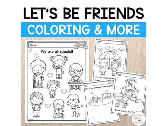 Friendship coloring pages friendship coloring character education sel coloring kindergarten coloring pages preschool coloring friends