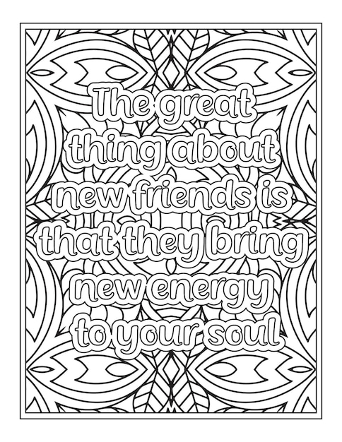 Premium vector best friend quotes coloring page kdp interior