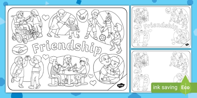 Lets doodle about friendship louring pages teacher made