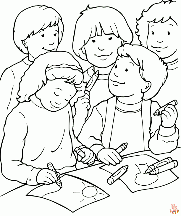 Fun friends coloring pages for kids