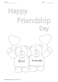 Friendship day coloring worksheets for kids