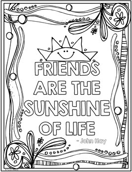 Friendship coloring pages friendship posters fun swirly designs