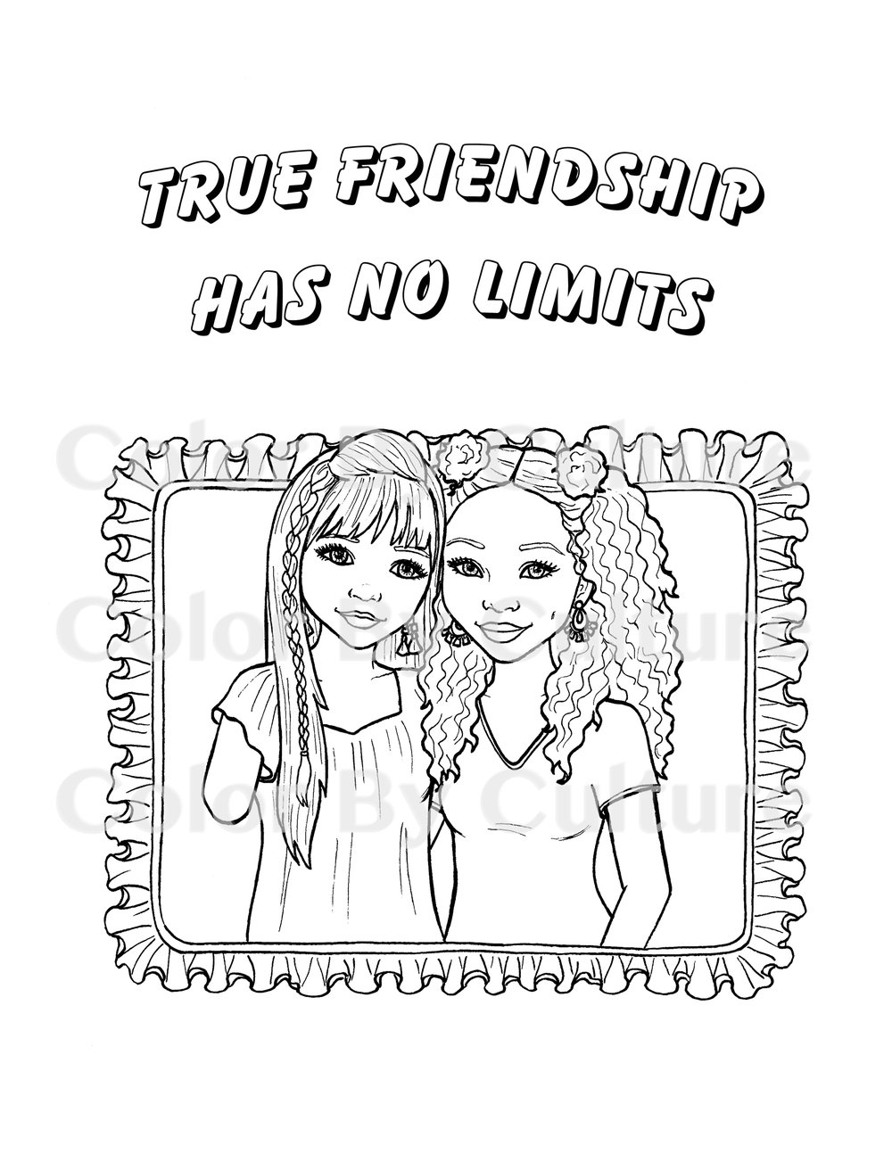 True friendship coloring page â color by culture