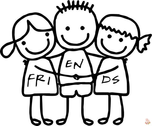 Fun friends coloring pages for kids