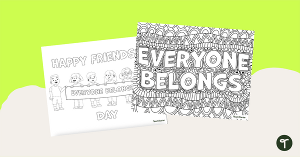 Friendship coloring pages teach starter