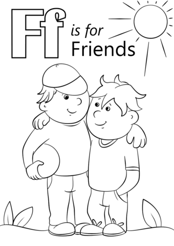 Letter f is for friends coloring page free printable coloring pages