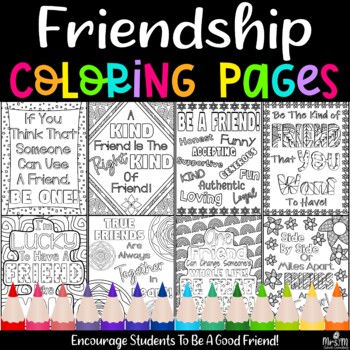 Friendship coloring pages pages relax reinforce being a good friend