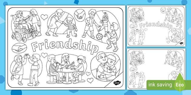 Friendship coloring pages teacher