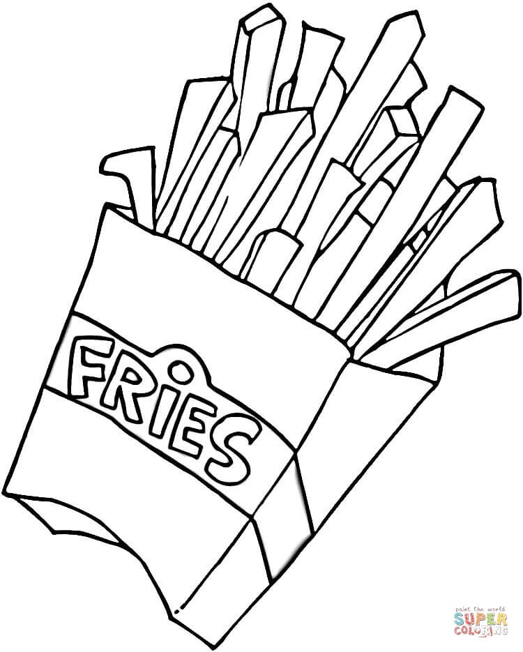 French fries coloring page free printable coloring pages