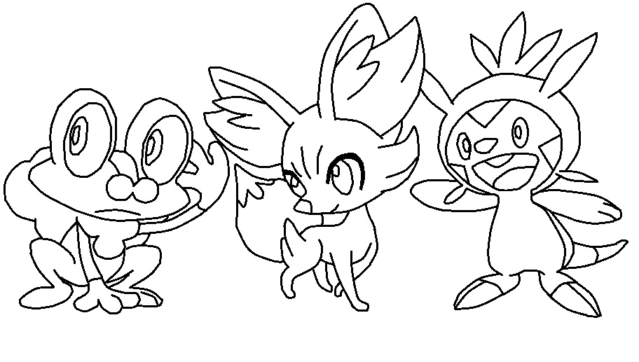 Pokemon starters gen coloring page by thewritinggamer on