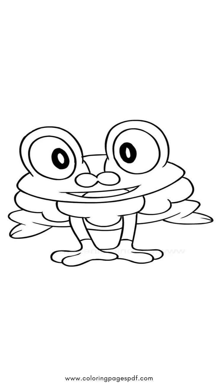 Colorful froakie pokãmon coloring page