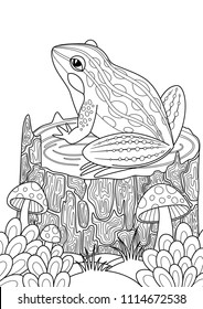 Hakuun vector doodle coloring book page frog liittyvã vektorikuva rojaltivapaa