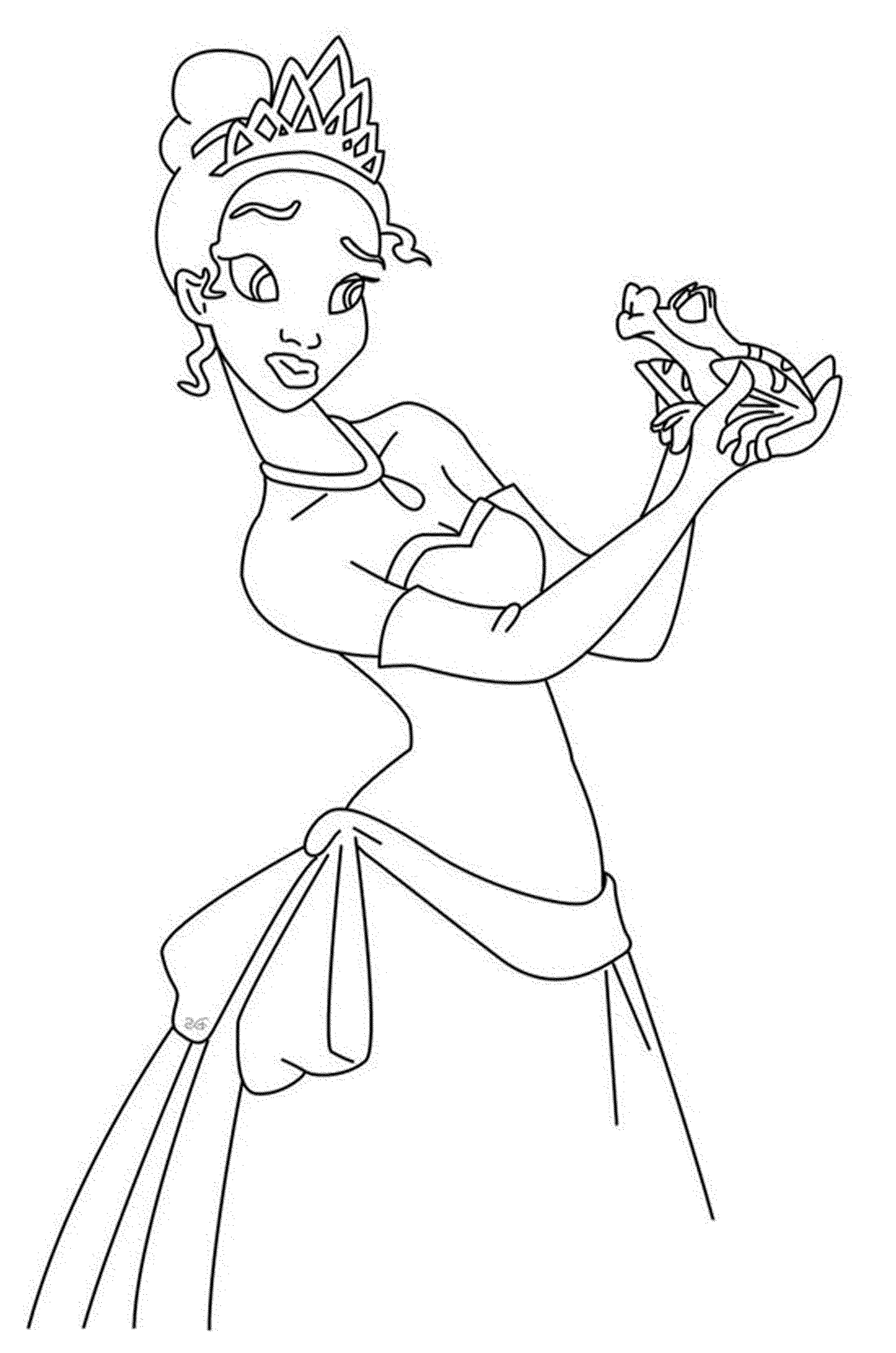 Coloring pages happy princess and the frog coloring pages