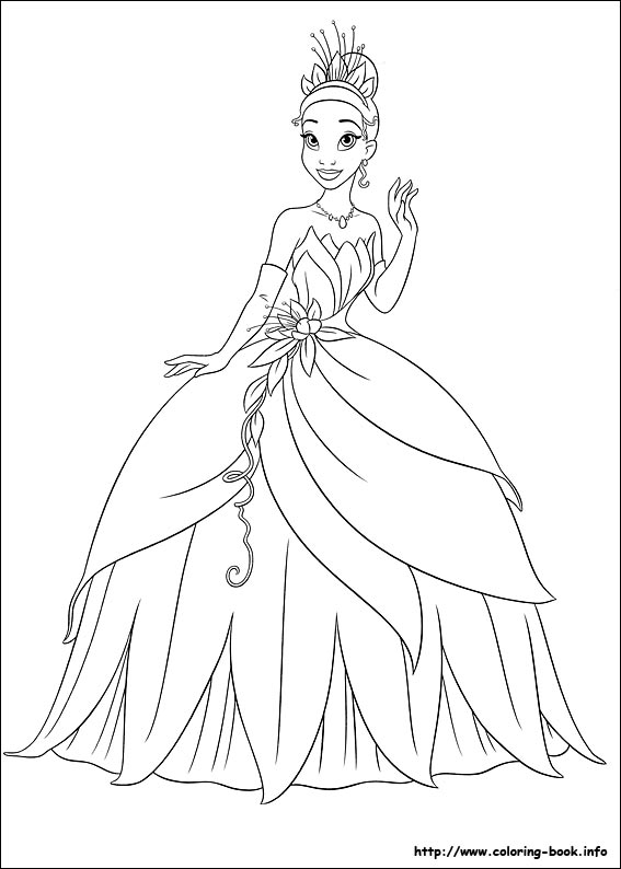 The princess and the frog coloring picture