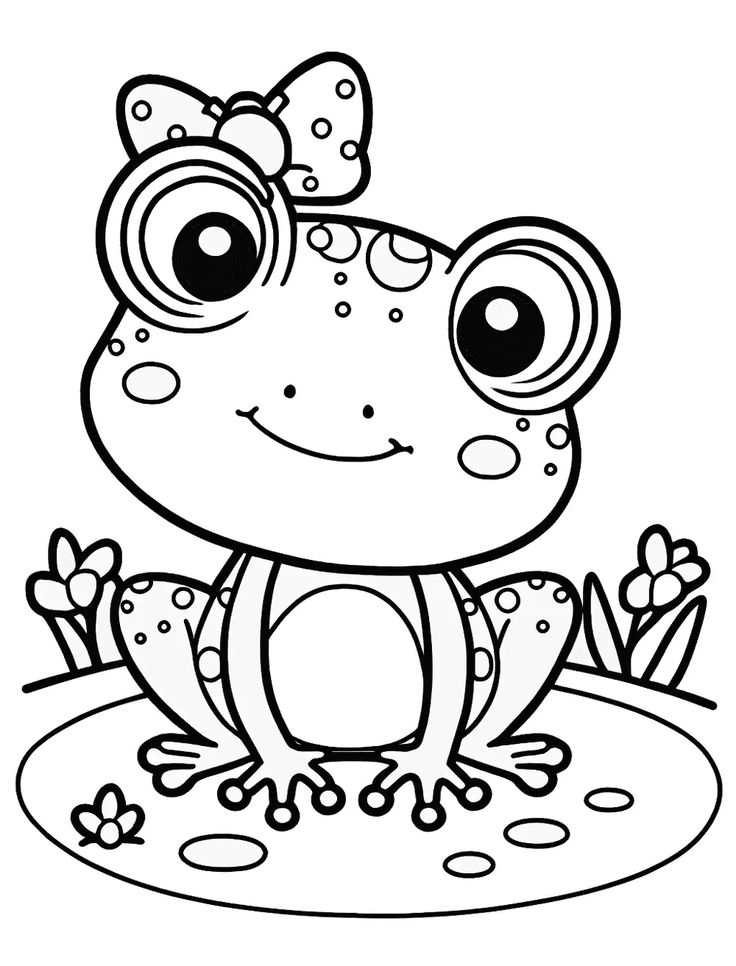 Free frog coloring pages for kids printables