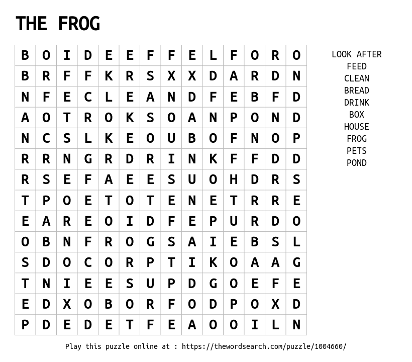 Download word search on the frog