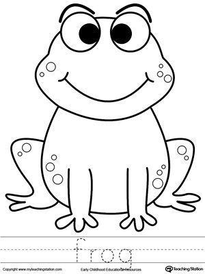 Free frog coloring page and word tracing frog coloring pages preschool coloring pages coloring pages