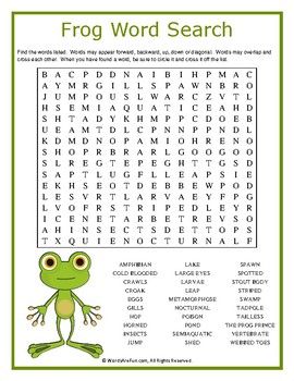 Frog word search puzzle word search puzzle teaching curriculum free word search puzzles