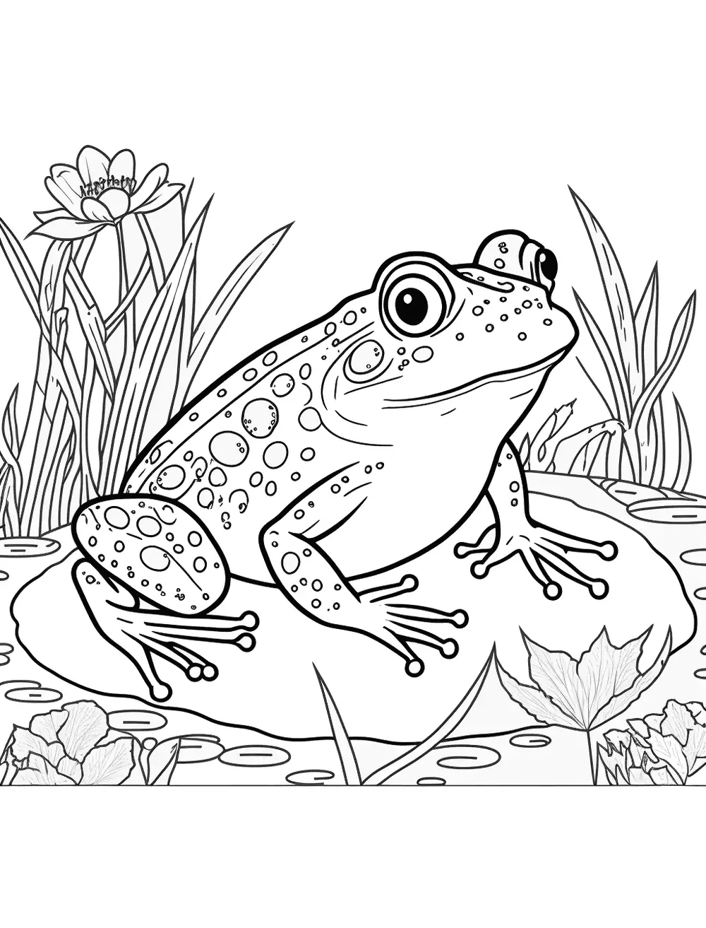 Frog coloring pages free printable sheets