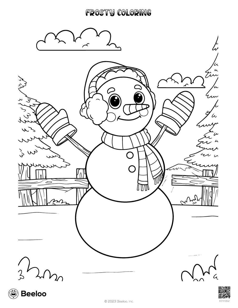 Frosty coloring â printable crafts and activities for kids