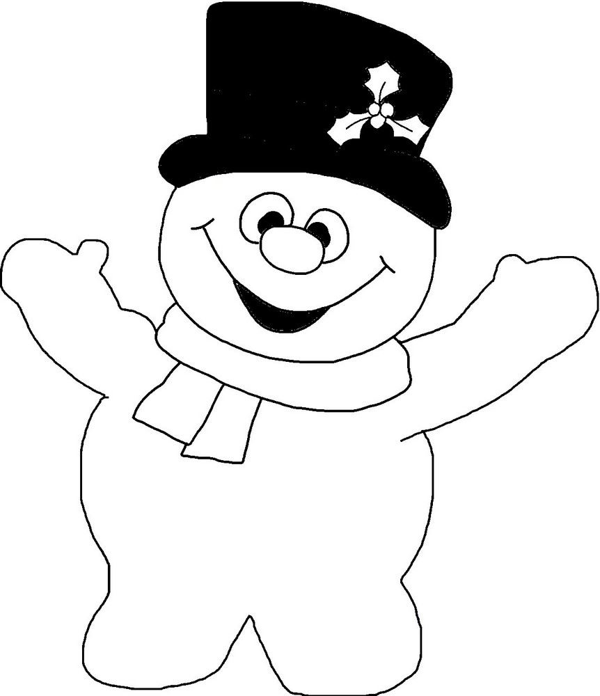 Frosty the snowman coloring page outline line art