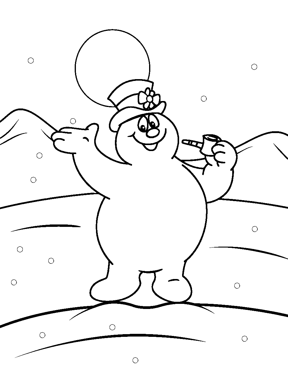 Snowman coloring pages free printable sheets