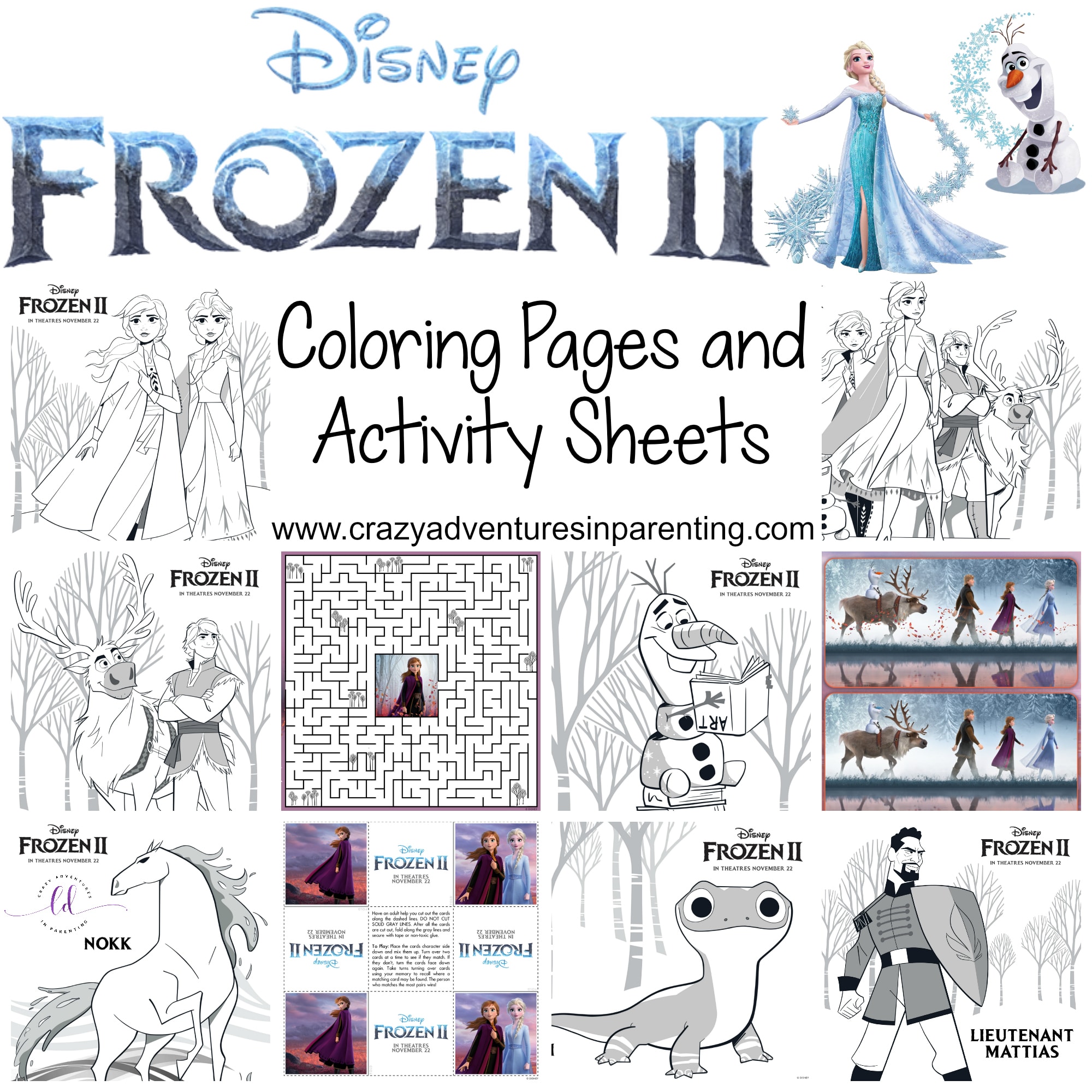 Free printable frozen coloring pages and activity sheets crazy adventures in parenting