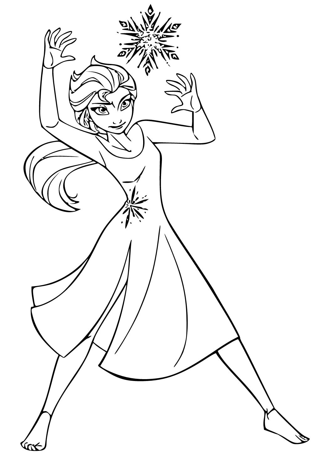 Free printable frozen magic coloring page for adults and kids