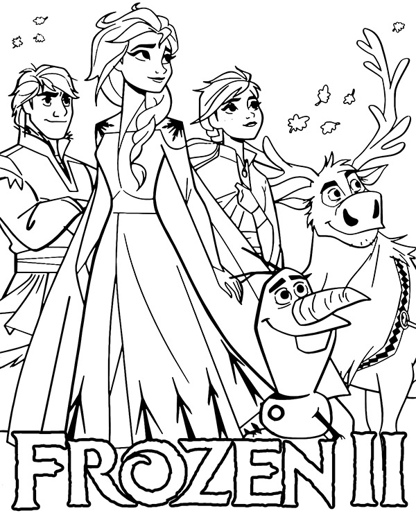 Fee frozen coloring page
