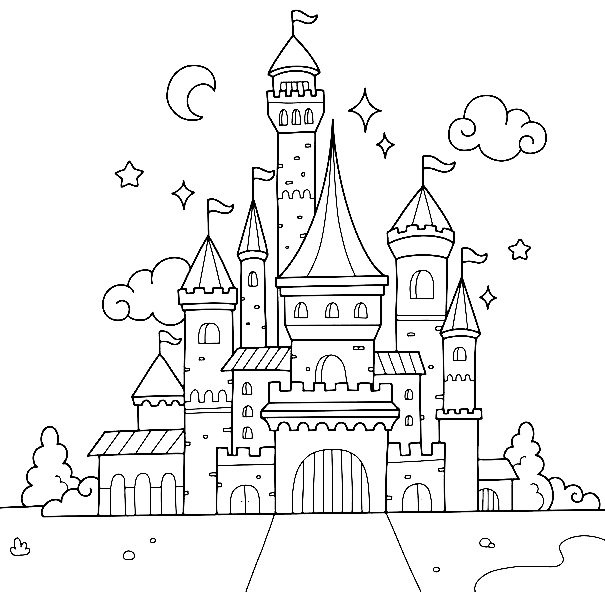 Castle coloring pages printable for free download