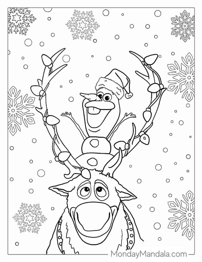 Christmas coloring pages free pdf printables