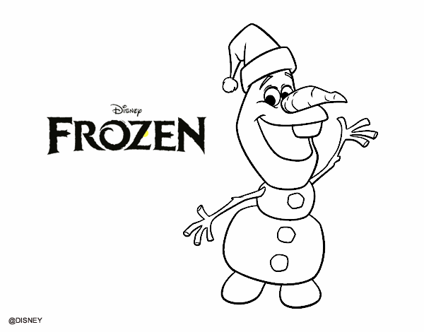 Colored page frozen olaf on christmas painted by user not registered