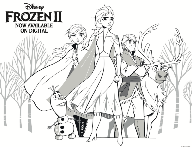 Free frozen coloring pages and activity sheets