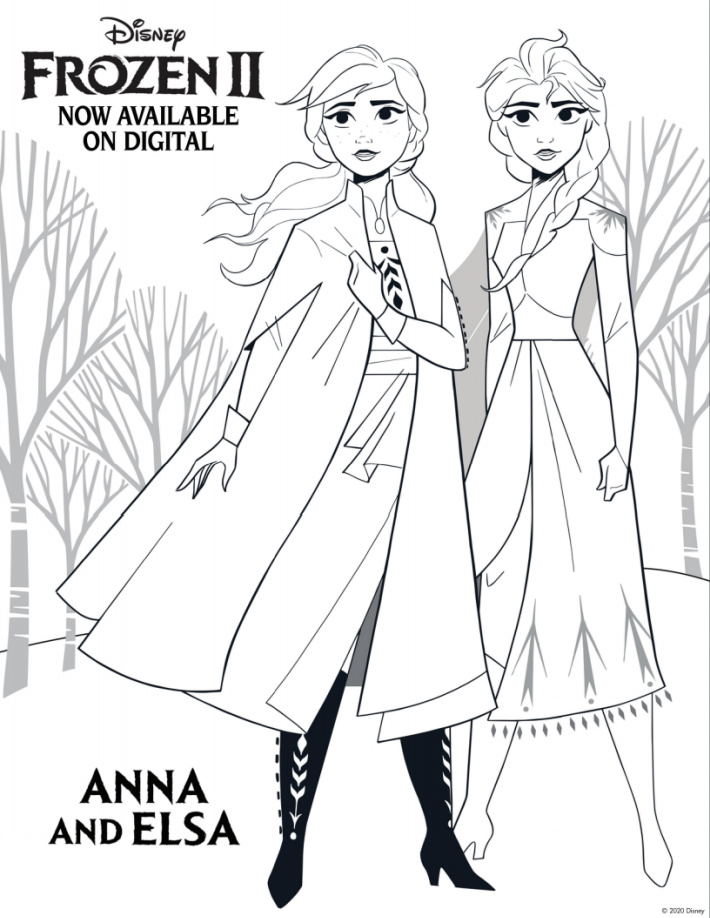 Frozen coloring page free printable