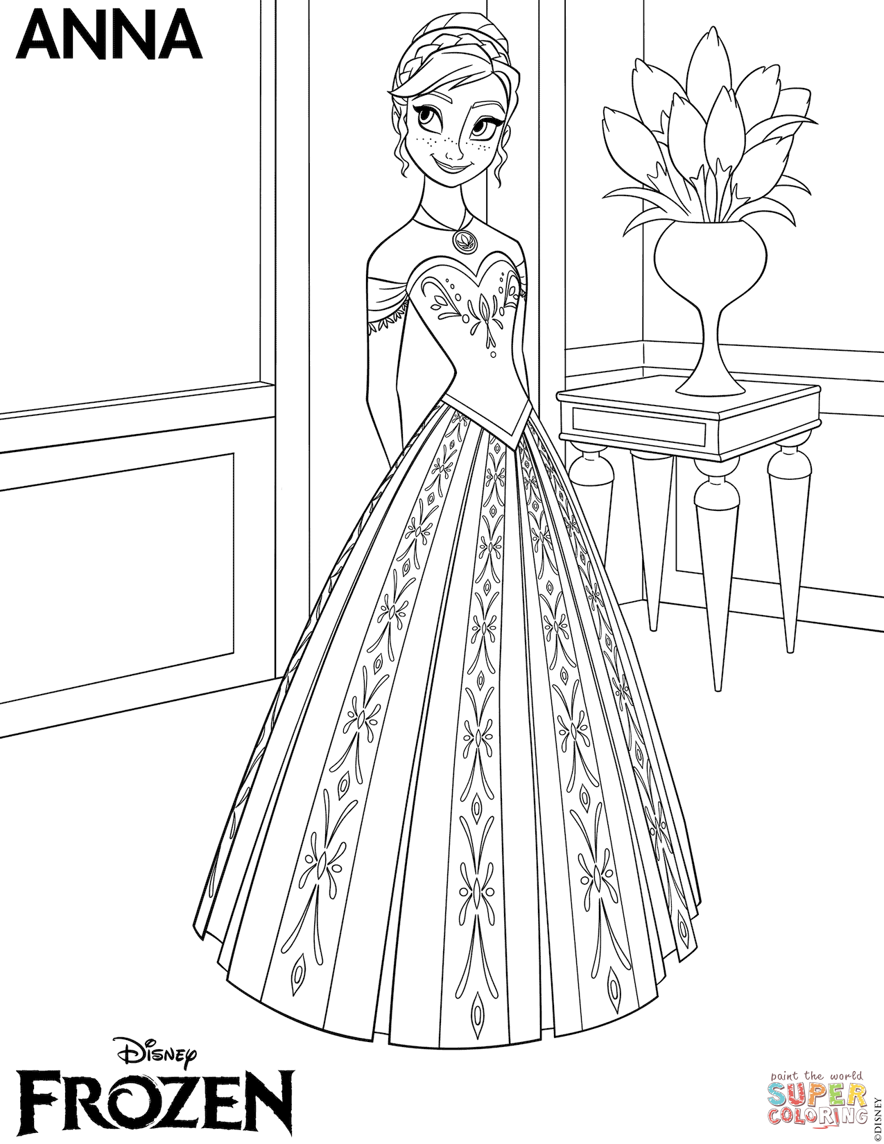 Anna frozen coloring pages printable for free download