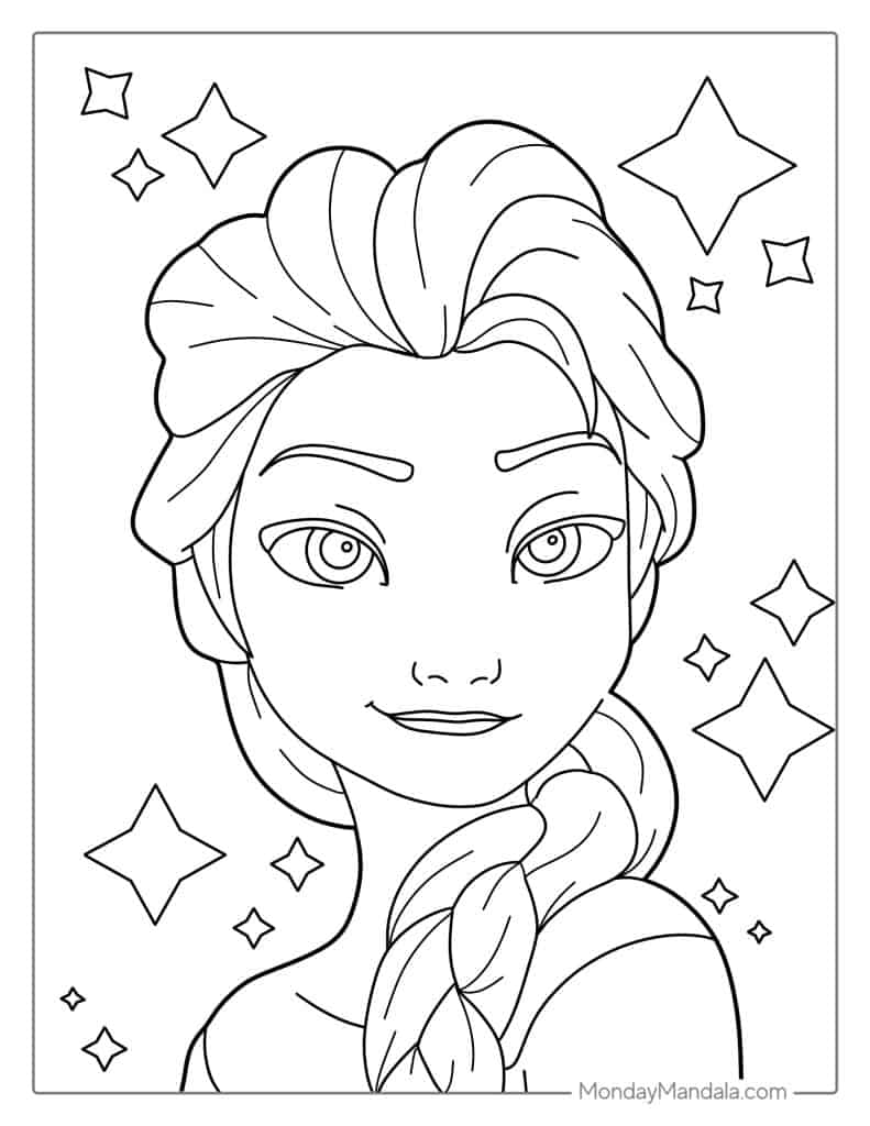 Elsa coloring pages free pdf printables