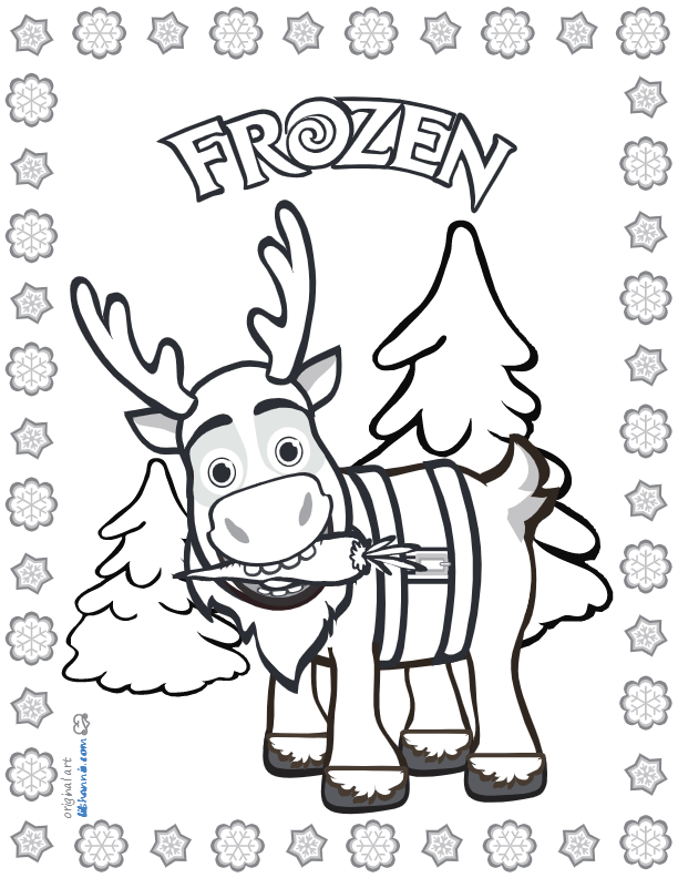 Lil frozen coloring page