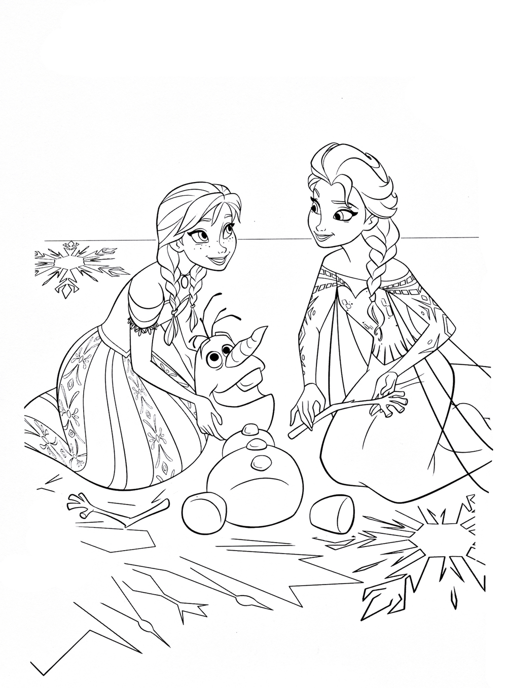 Kids under frozen coloring pages