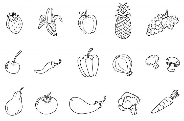 Fruits and vegetables colorg pages valuable vegetable color pages proven colorg page of a cornucopia