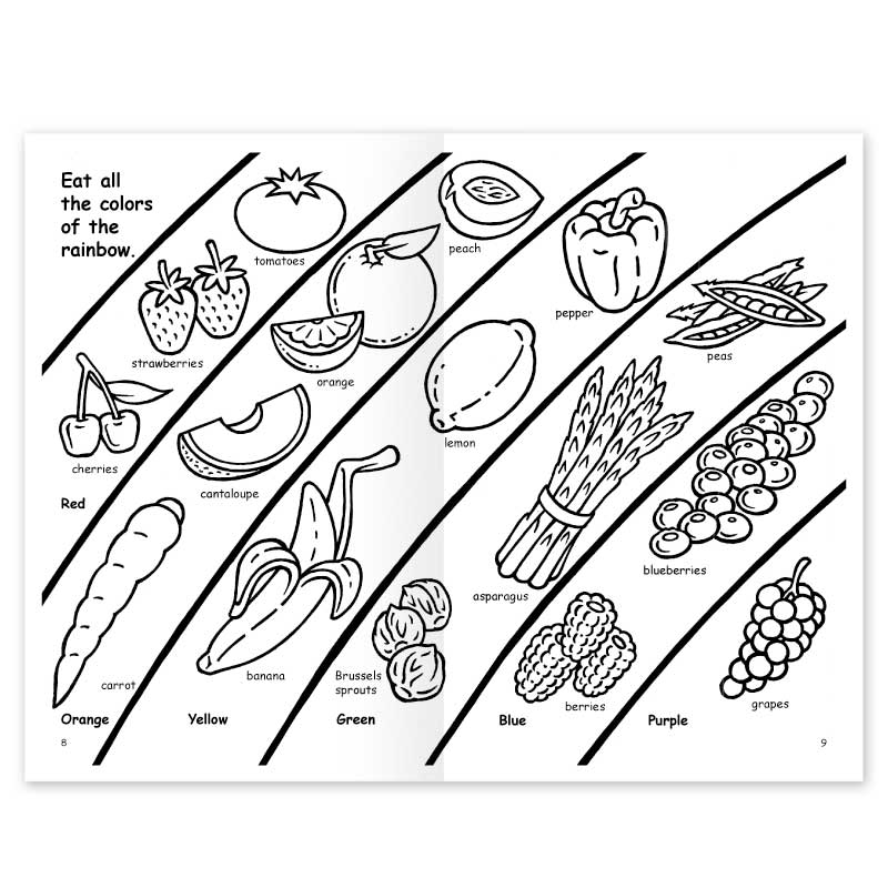 Eating more fruits and vegetables coloring book