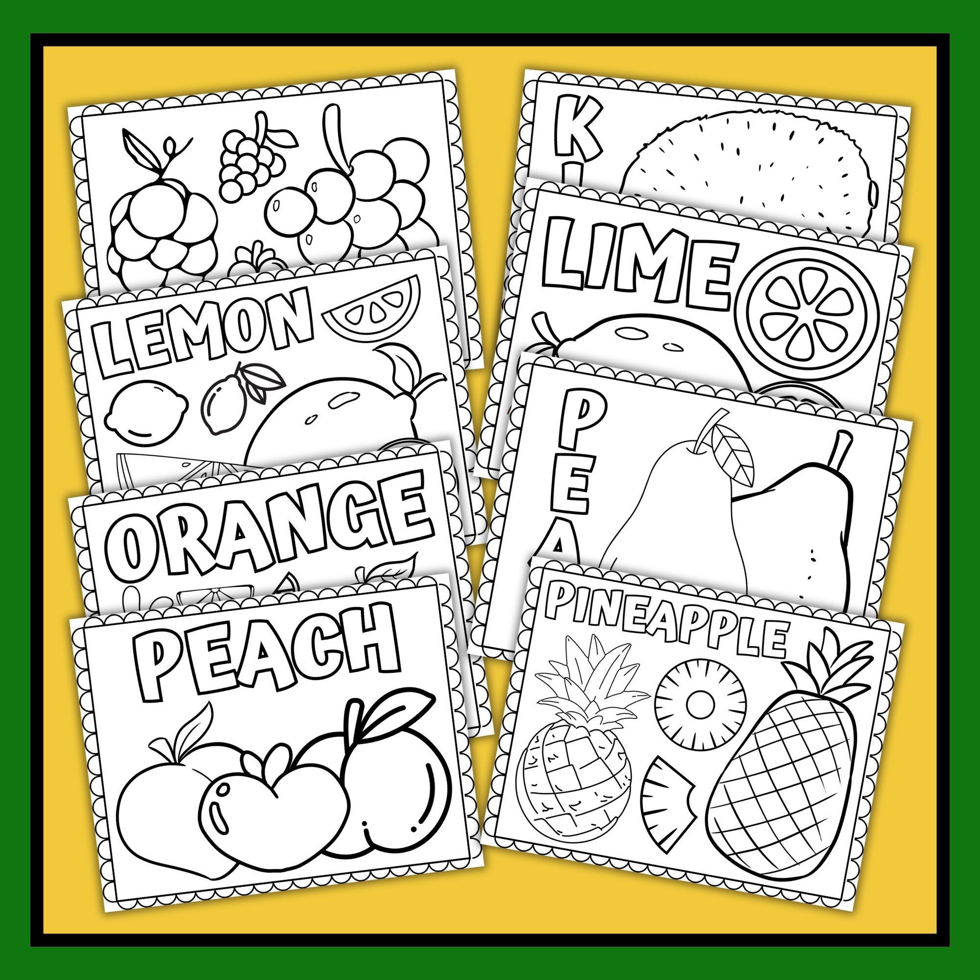 Fruits vegetables coloring pages