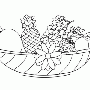 Fruit basket coloring pages printable for free download