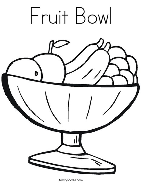 Fruit bowl coloring page