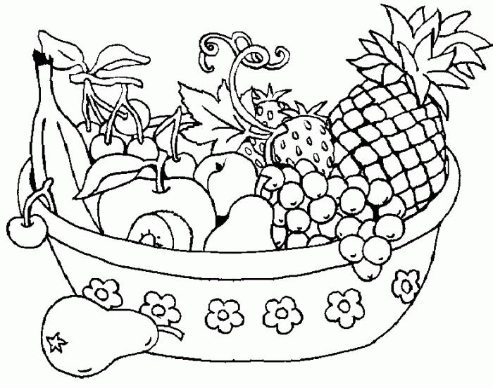 Fruit basket coloring pages printable coloriage fruits coloriage livre de couleur