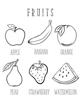 Fruits coloring page by carolines corner tpt